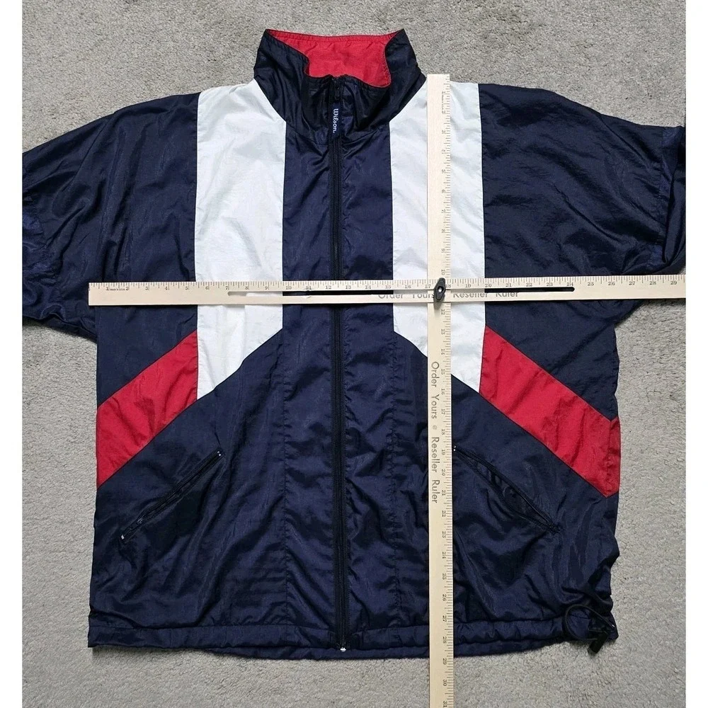 Wilson Vintage 90s Windbreaker Track Jacket Lined Mens L Colorblock Sport Nylon‎